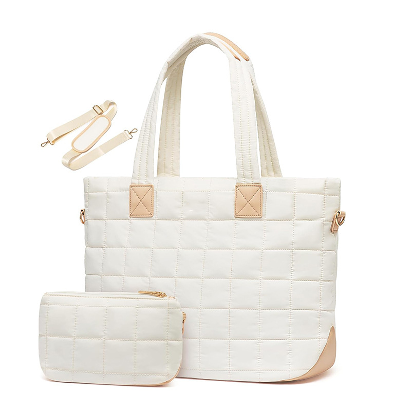 Pufflora กระเป๋าสะพาย รุ่น Duo Puff Square กระเป๋าใส่โน๊ตบุ๊ค/iPad ใบใหญ่ จุของเยอะ ช่องแยกหลายช่อง พร้อมกระเป๋าใบเล็กและสายสะพาย
