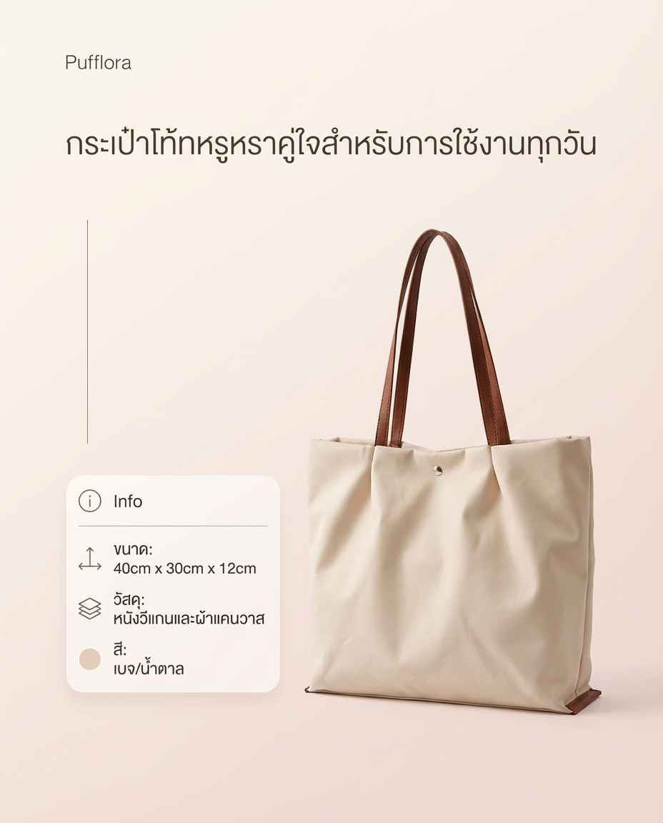 Pufflora กระเป๋าสะพายข้าง รุ่น Cozy Tote
