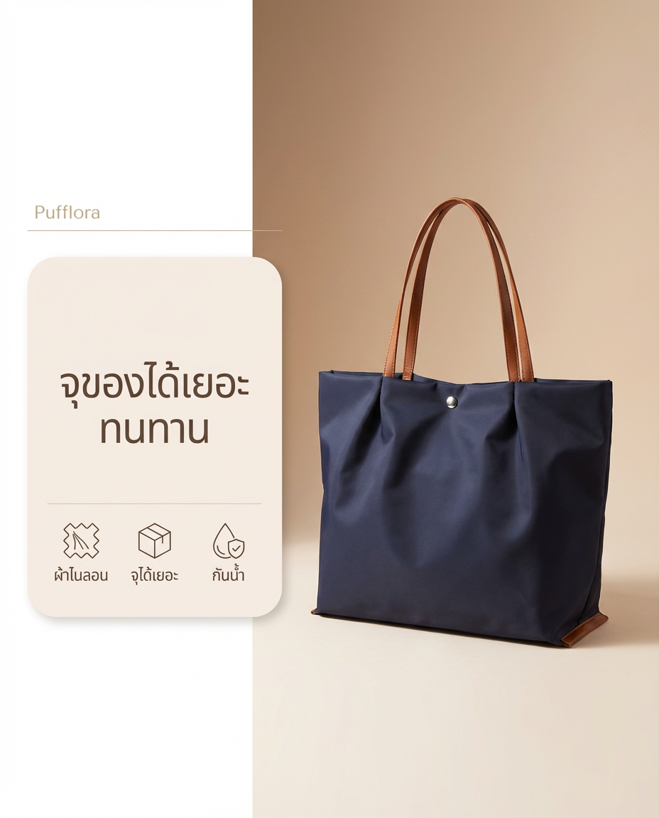 Pufflora กระเป๋าสะพายข้าง รุ่น Cozy Tote