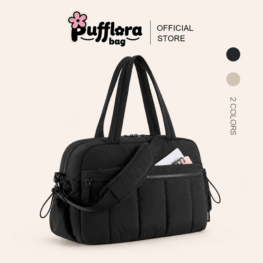 Pufflora กระเป๋าเดินทาง กระเป๋ายิม รุ่น Fit & Fly Bag ใบใหญ่ จุของได้เยอะ ช่องแบ่งหลายช่อง เหมาะสำหรับเล่นกีฬาและเดินทาง