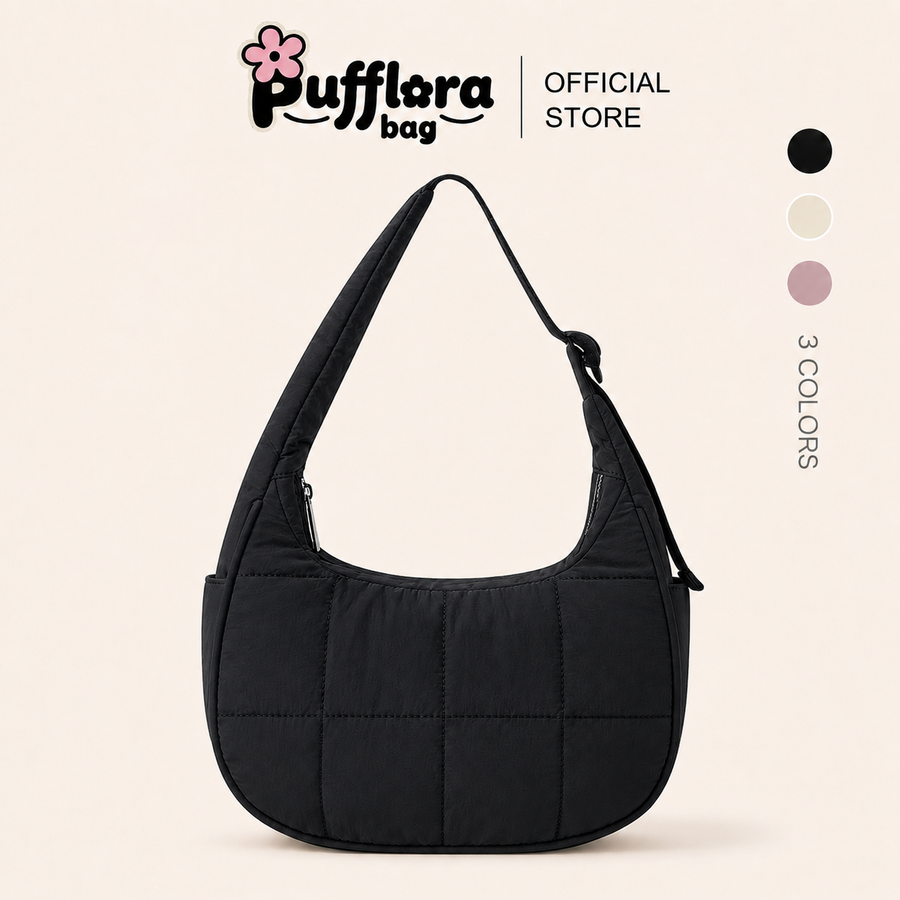 Pufflora กระเป๋าสะพาย กระเป๋าครอสบอดี้ รุ่น Luna Crossbody Bag ใส่ของได้เยอะ สายปรับระดับได้ พกพาสะดวก