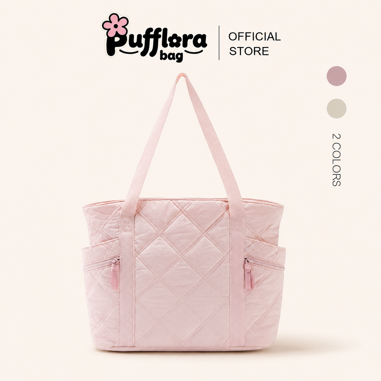 Pufflora กระเป๋าสะพาย รุ่น Diamond Pro กระเป๋าใส่โน๊ตบุ๊ค/iPad ใบใหญ่ จุของเยอะ มีช่องแบ่งหลายช่อง ทรงสวยสไตล์เกาหลี