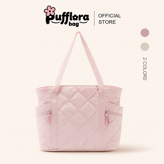 Pufflora กระเป๋าสะพาย รุ่น Diamond Pro กระเป๋าใส่โน๊ตบุ๊ค/iPad ใบใหญ่ จุของเยอะ มีช่องแบ่งหลายช่อง ทรงสวยสไตล์เกาหลี