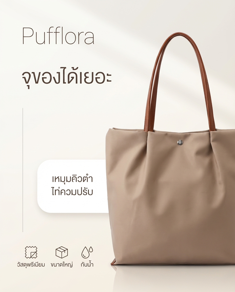 Pufflora กระเป๋าสะพายข้าง รุ่น Cozy Tote