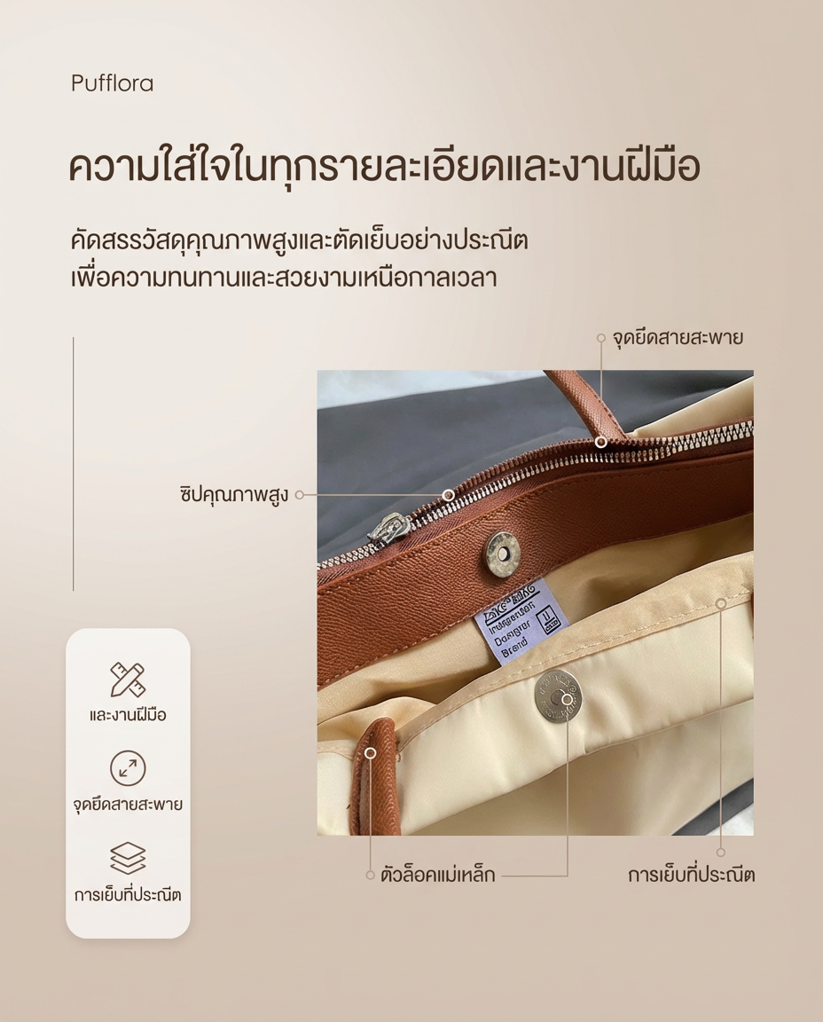 Pufflora กระเป๋าสะพายข้าง รุ่น Cozy Tote