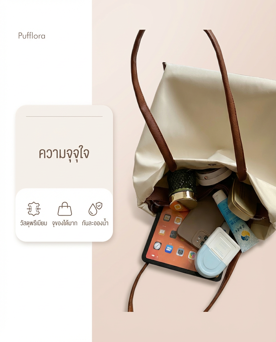Pufflora กระเป๋าสะพายข้าง รุ่น Cozy Tote