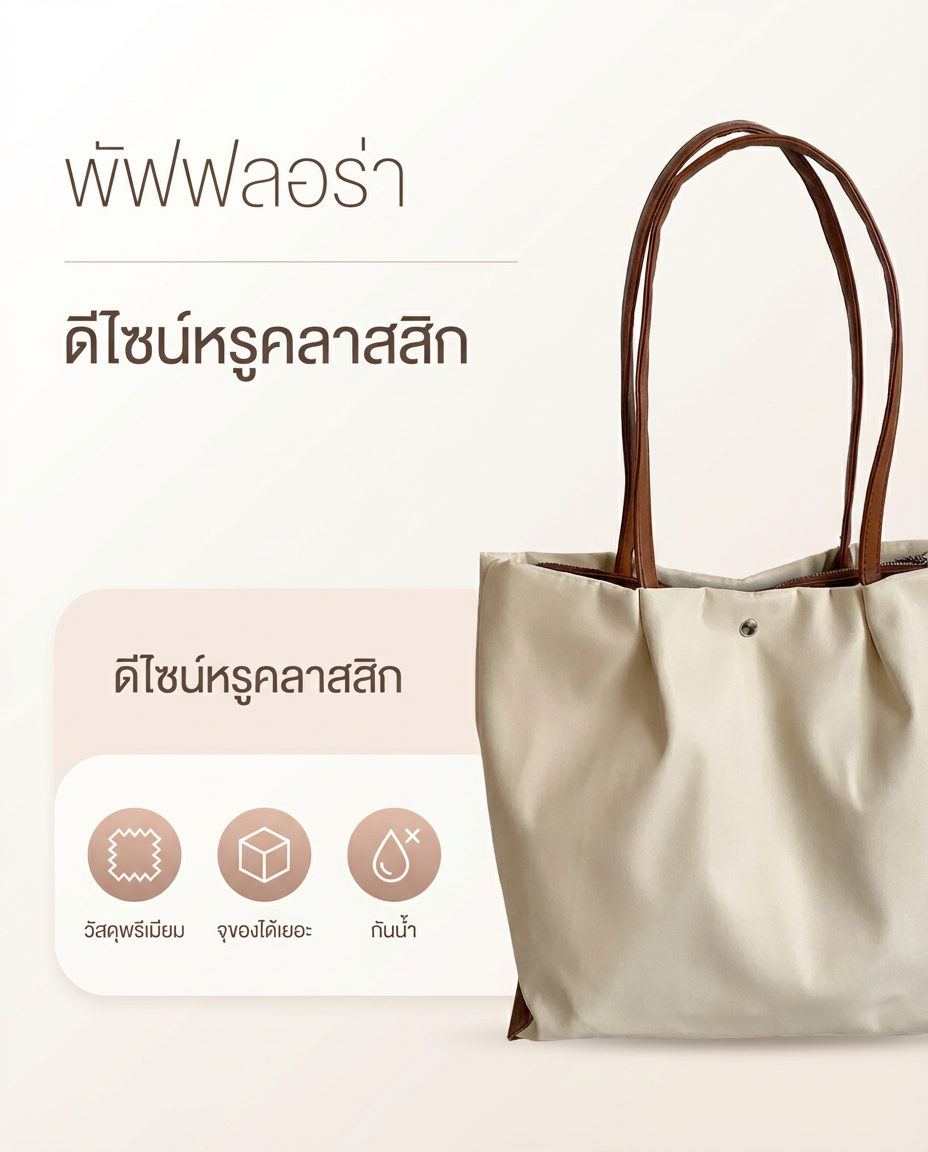 Pufflora กระเป๋าสะพายข้าง รุ่น Cozy Tote