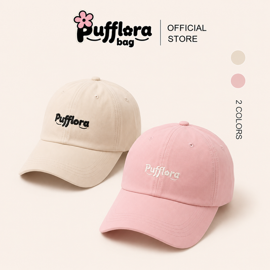 Pufflora หมวกแฟชั่น หมวกแก็ปผู้หญิง หมวกเบสบอล Classic Cap น้ำหนักเบา ใส่สบาย ไม่กดทับศีรษะ สายปรับระดับได้