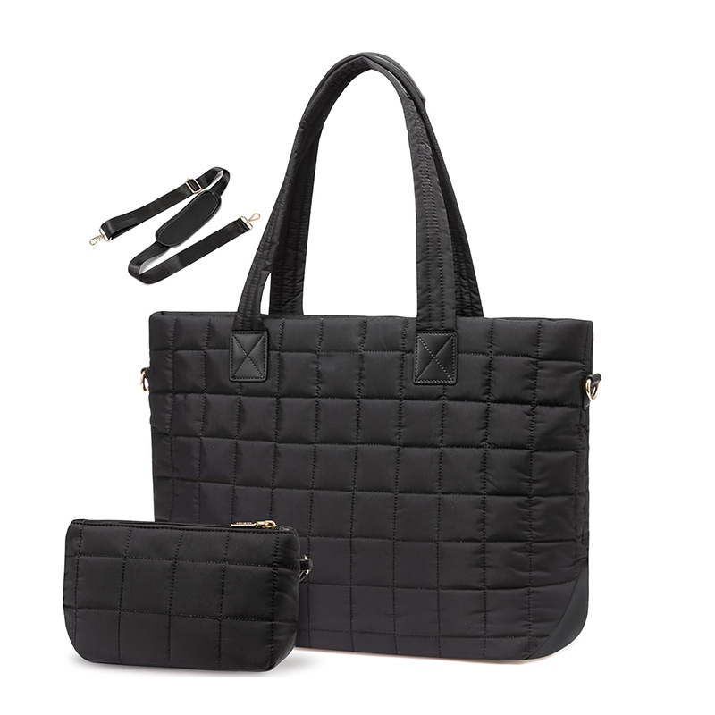 Pufflora กระเป๋าสะพาย รุ่น Duo Puff Square กระเป๋าใส่โน๊ตบุ๊ค/iPad ใบใหญ่ จุของเยอะ ช่องแยกหลายช่อง  พร้อมกระเป๋าใบเล็กและสายสะพาย