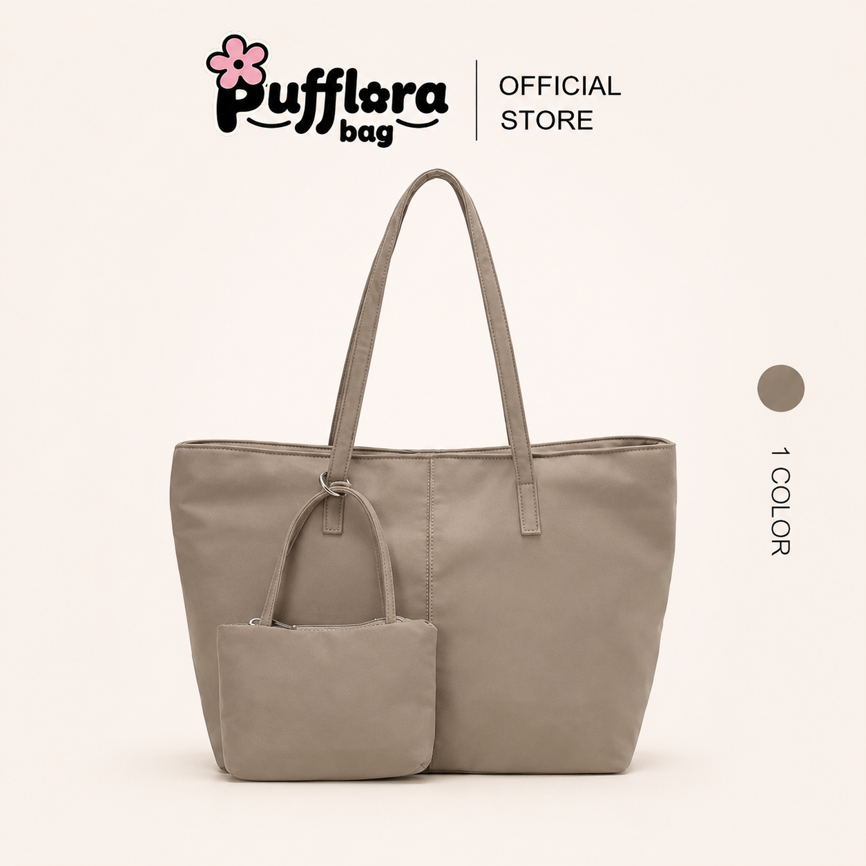 Pufflora กระเป๋าสะพาย กระเป๋าโท้ท กระเป๋าถือ รุ่น Carry-All Tote ความจุเยะ วัสดุกันน้ำ กระเป๋า2in1 พกพาสะดวก