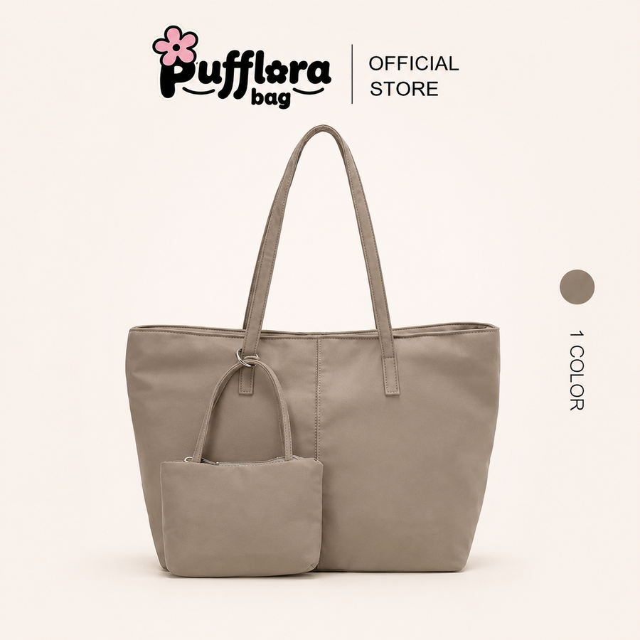 Pufflora กระเป๋าสะพาย กระเป๋าโท้ท กระเป๋าถือ รุ่น Carry-All Tote ความจุเยะ วัสดุกันน้ำ กระเป๋า2in1 พกพาสะดวก