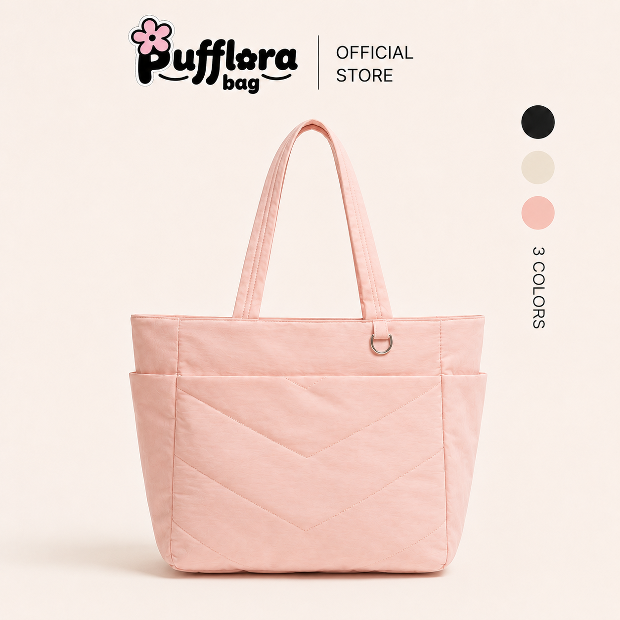 Pufflora กระเป๋าผู้หญิง กระเป๋าใส่โน้ตบุ๊ค กระเป๋าสะพายข้าง รุ่น Comfort Tote กระเป๋าโท้ท ใบใหญ่ ใส่Laptop/iPadได้ น้ำหนักเบา ช่องเก็บของหลายช่อง ความจุเยอะ วัสดุกันน้ำ