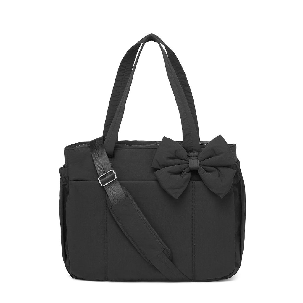 Pufflora กระเป๋าสะพายข้าง ดีเทลรุ่นโบว์ รุ่น Ribbon Puff Bag มีสายปรับความยาวได้ Tote Bag ขนาด 15.6 นิ้ว ใส่โน้ตบุ๊คได้ พร้อมส่ง